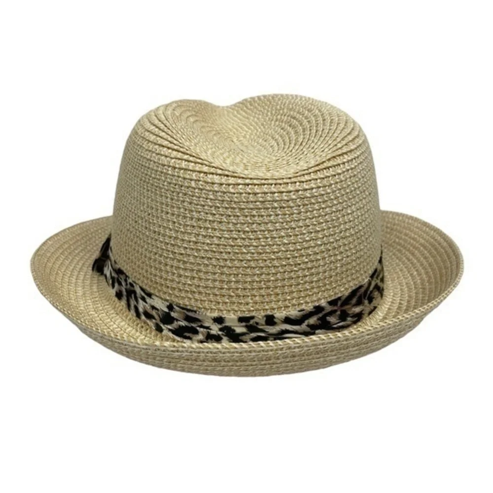 Fedora Hat -Hallhuber | 100% Paper | Tan Animal Print